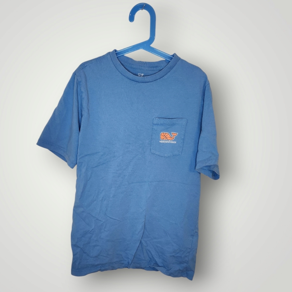 Vineyard Vines Blue Tee with Pocket Logo youth size L 16